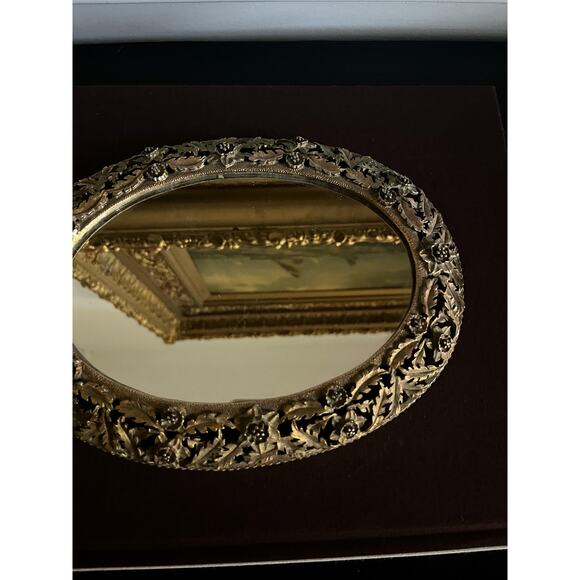 Vintage Brass Mirrored Tray - Picture 5 of 6